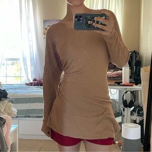 tan American Eagle oversized sweater